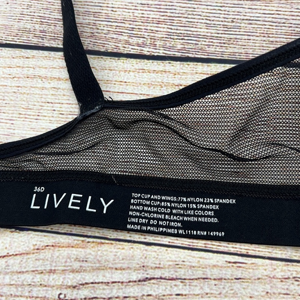 Lively Black No Wire Bra Size 36D - Picture 6 of 6